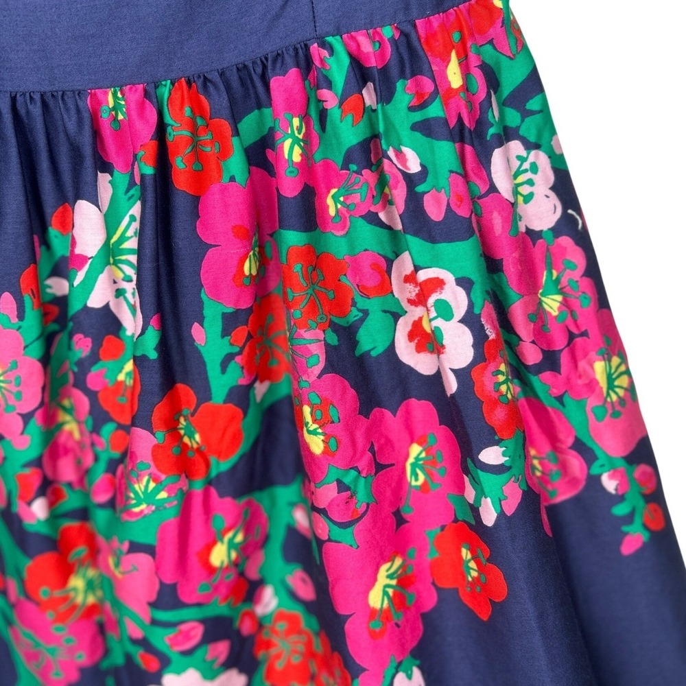 Lilly Pulitzer Lottie Strapless Fit & Flare Dress Mini Navy Cherry Mine Floral 8 - Picture 7 of 15